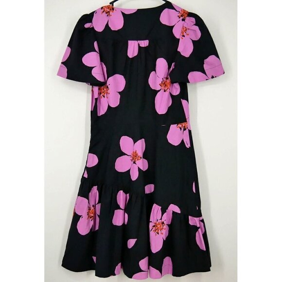 NWT Kate Spade Grand Flora Dress Black Pink 2 - Picture 6 of 7